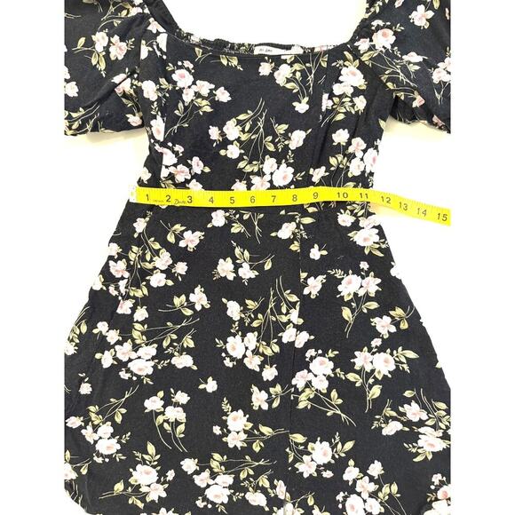 Ms Ann Off Shoulder Romper Womens SM Puff Sleeve Cottagecore Floral Jumpsuit - Picture 3 of 7